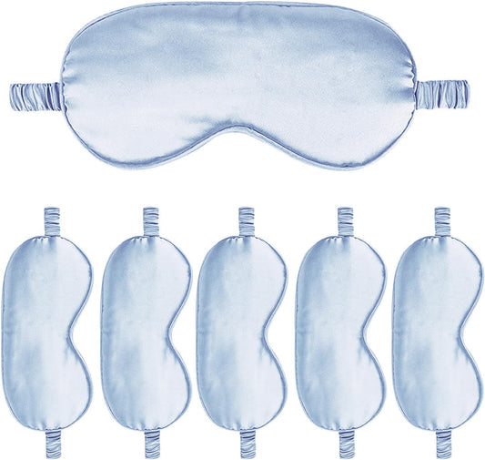 6PACK Silk Sleep Mask Satin Eye Masks Blackout Silky Eyeshade Cover Soft Blindfold Eyeshades for Women Sleeping Travel Gift