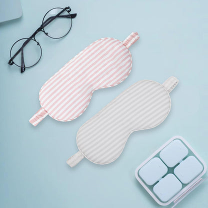 HBHLFZ Sleep Mask 2 Pack - Bamboo Viscose Fiber Sleeping Eye Mask - with Elastic Band/Headband - Comfort Sleeping Shade - for Nighttime Sleeping, Traveling & Napping（Pink，Green）