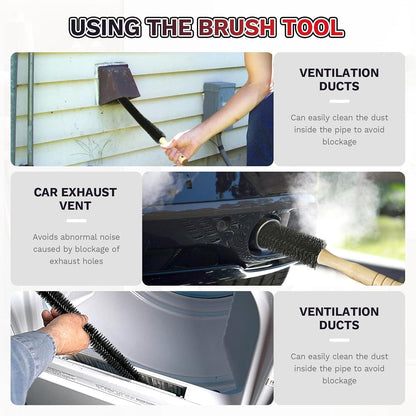 2 Pieces Dryer Vent Cleaner Kit,Lint Brush & Vacuum Hose | Vac Attachment with Flexible Lint Brush & Hose, Fits Most Vac for Dryer Lint Removal, Fire Prevention, Home Appliance Clean