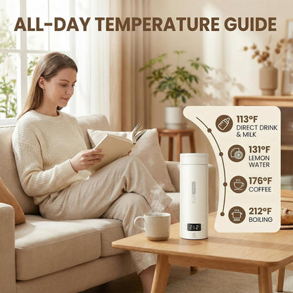 Portable Electric Kettle （120V）, Travel Tea Kettle, 316 Stainless Steel Premium Liner, 4-speed Temperature Adjustment with Auto Shut-off and Boil-Off Protection black