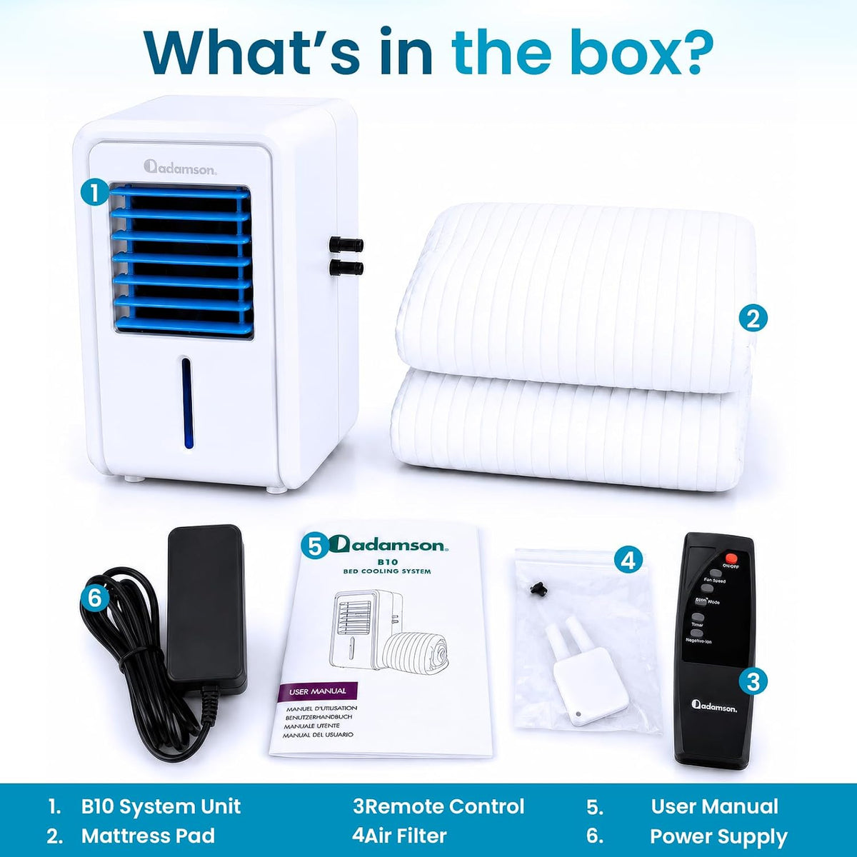 B10 Bed Cooling System, Cotton Mattress Pad for Night Sweats, Twin Size