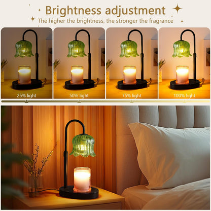 CRMILL Candle Warmer Lamp Electric Timer - Candles Warming Light Height Adjustable Dimmable Warmers Flower Lamps No Flame Heat Warm Melt Wax Jar Modern Home Decor Table Lights for Home Living Bedroom
