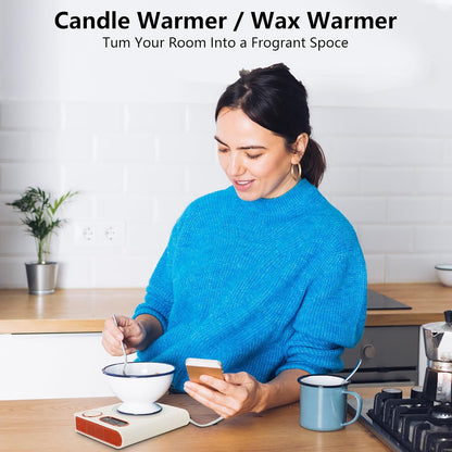 2-in-1 Mug Warmer with Warm Air Function, Coffee Cup & Candle Warmer for Desk, 100W Electric Beverage Warmer with Auto Shut-Off for Office