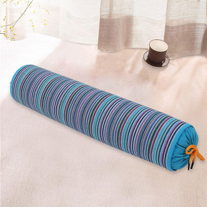 Levoberg Round Buckwheat Hull Pillow Neck Roll Pillow Cervical Support Pillow with Removable Cotton Cover for Sleeping