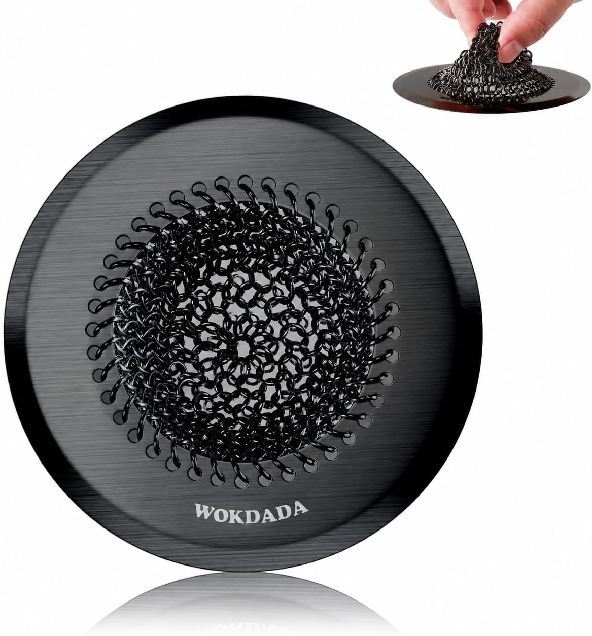 Kitchen Sink Drain Strainer,Patented Reversible Chain Mesh Basket Anti-Clog | Revolutionary Sink Strainer，Easy Clean，Fast Drainage，304 Stainless Steel Rust-Proof，4.4" Large Capacity Food Catcher，Handmade