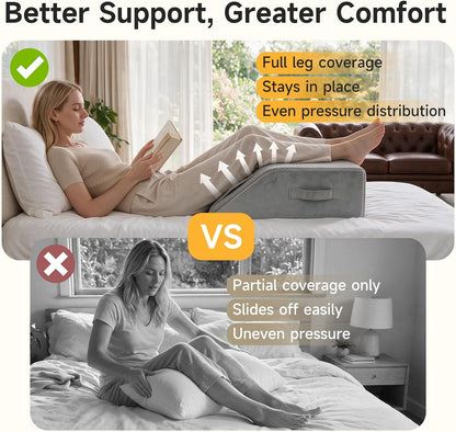 Wedge Pillow for Legs Elevation, 23.2x16.5x7.5in, White