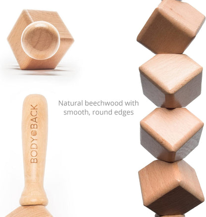 Body Back Wooden Foot Roller - Wood Therapy Massage Tool for Plain Relief | Wooden Cellulite Massage Tool, Full Body Massage Roller, Foot Massager For Plantar Fasciitis, Stress Relief, And Relaxation