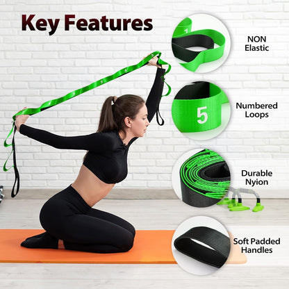 Acozycoo Stretching Strap with Loops for Physical Therapy,Knee,Calf,Back