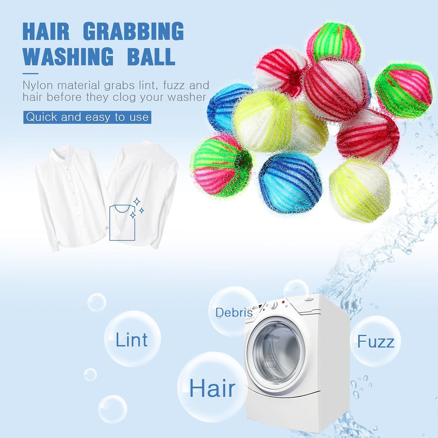 Blulu 18 Pieces Pet Hair Remover for Laundry, Classic Color | Reusable Washing Machine Hair Catcher Pet Dog Cat Fur Catcher Lint Remover from Laundry