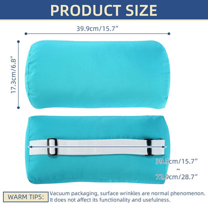 Headrest Pillow for Patio Chaise Lounge, 2 Packs Head Pillow with Elastic Band for Zero Gravity Lounge Chair, Head Neck Rest Pillow Lumbar Pillow, Beige