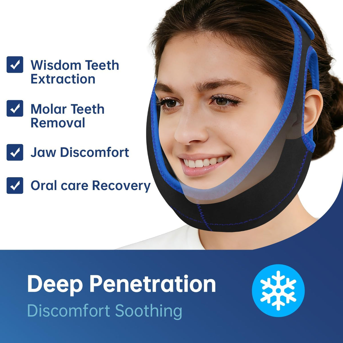 Wisdom Teeth Ice Pack Head Wrap Jaw Face Ice Pack with 4 Gel Packs
