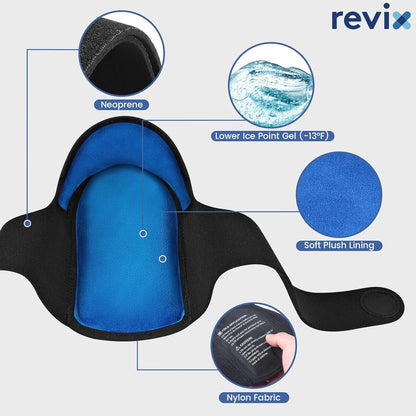 REVIX Heel Ice Pack Wrap for Plantar Fasciitis & Achilles Tendonitis, Gel | Full-heel Coverage for Men & Women, Hot or Cold Relief for Heel Spurs & Foot Discomfort, Adjustable, Reusable (Not for Ankle)