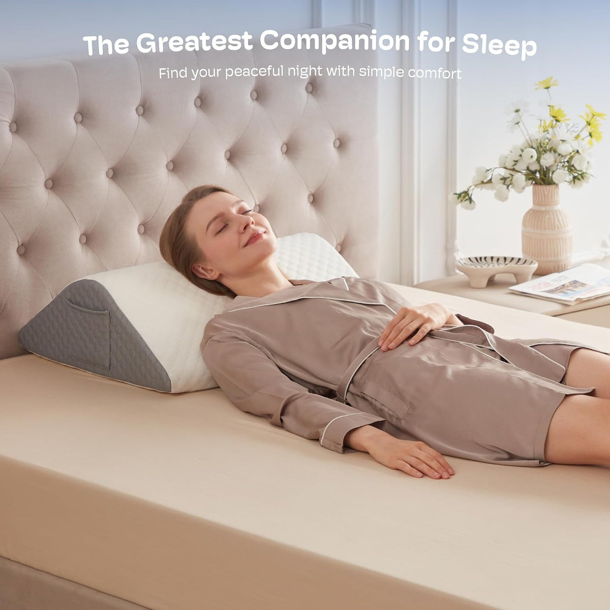 Simpledad Wedge Pillow for Sleeping, Orthopedic Bed Wedge Pillow Set