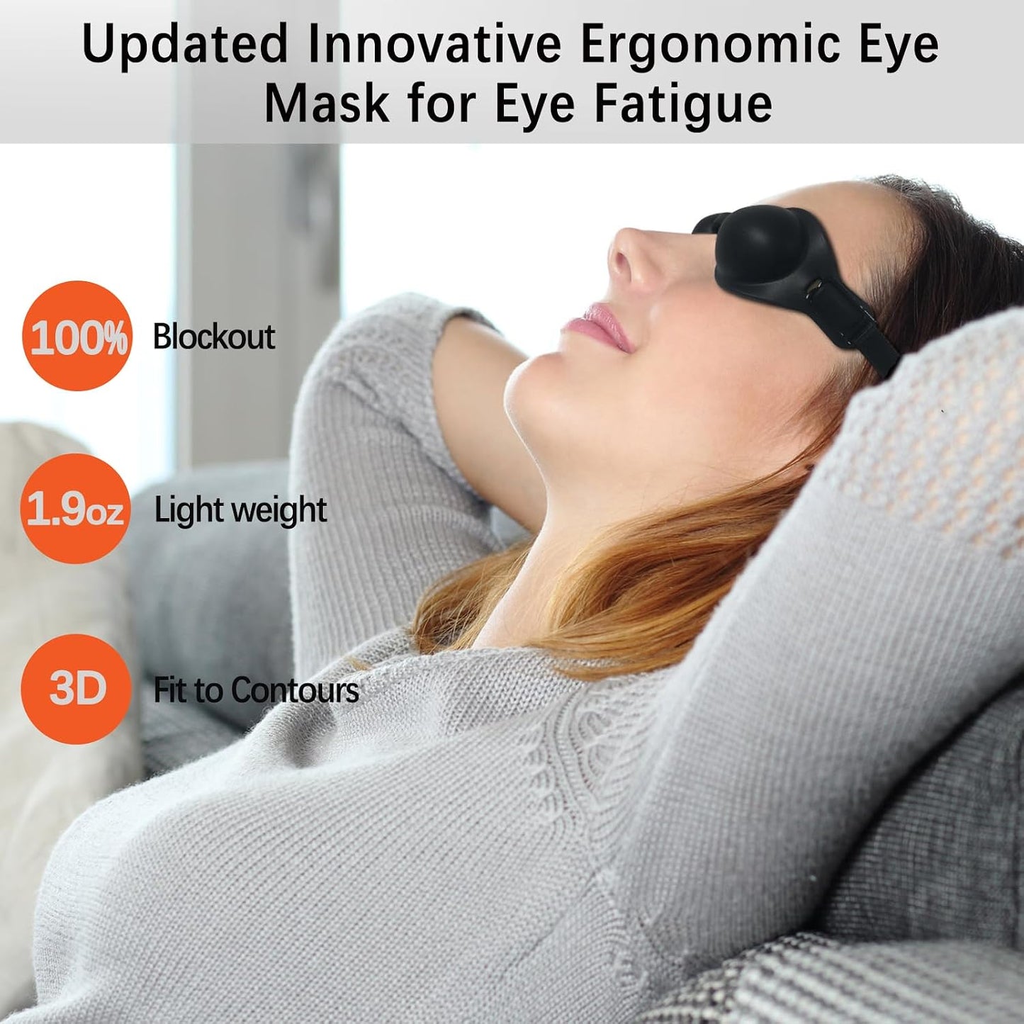 Moisture Chamber Glasses for Dry Eyes – Vowleike 3D Silicone Small Face Design Soft Sleep Goggles for CPAP Users with Adjustable Strap, Reusable Hydrating Sleep Eye Mask for Night (Semi-Matte Black)