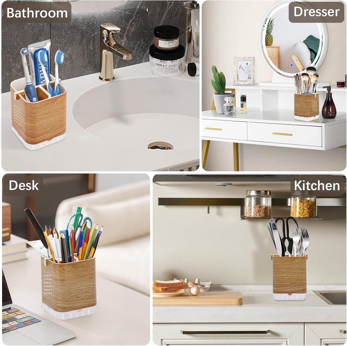Boperzi Toothbrush Holders, Kids Toothbrush Holder with Drainage, Detachable Anti-Slip Electric Toothbrush Holder, Toothpaste Organizer Storage Caddy for Bathroom Countertop, Shower, Kitchen, Vanity