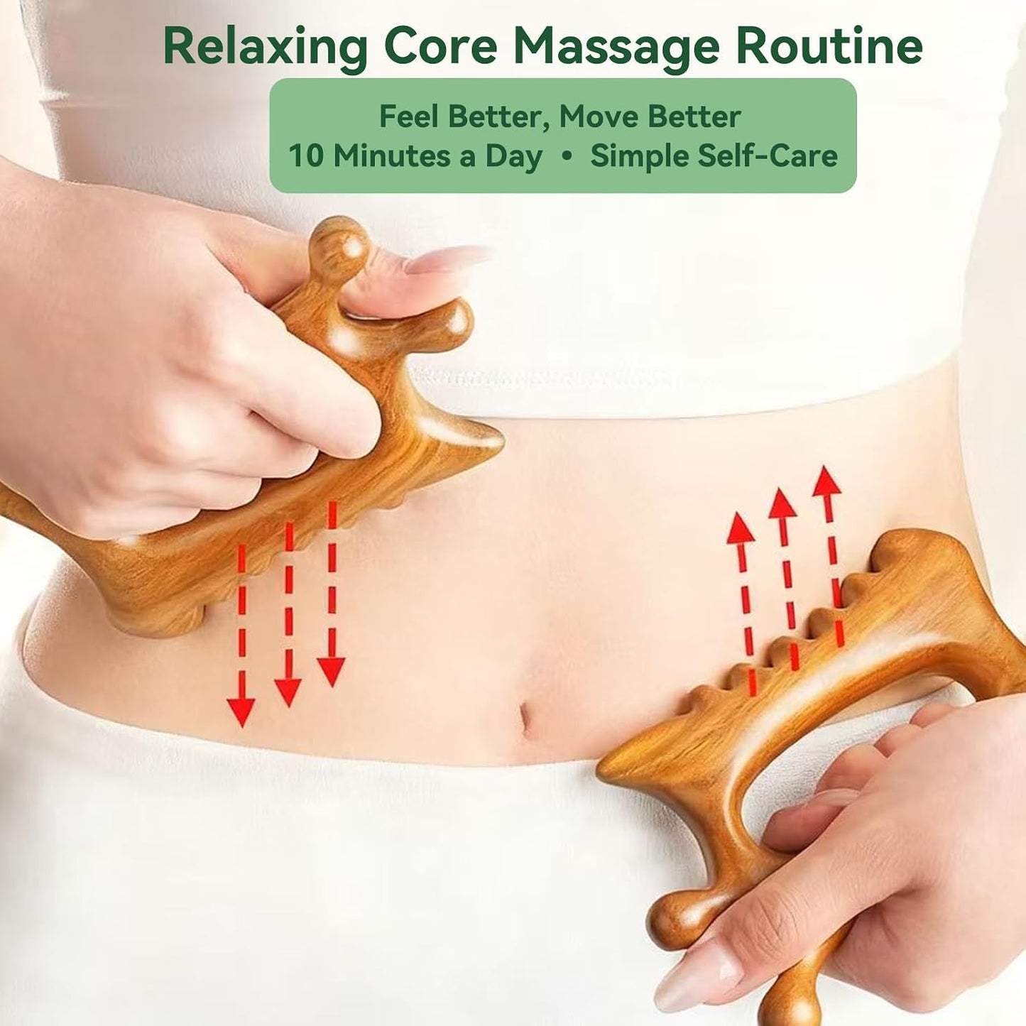Wood Therapy Massage Tools – Wooden Manual Guasha Tool, Handheld Body & Scalp Massager, Trigger Point Scraper, Reflexology & Lymphatic Drainage Inspired Wooden Massage Tool for Face, Neck, Back & Legs