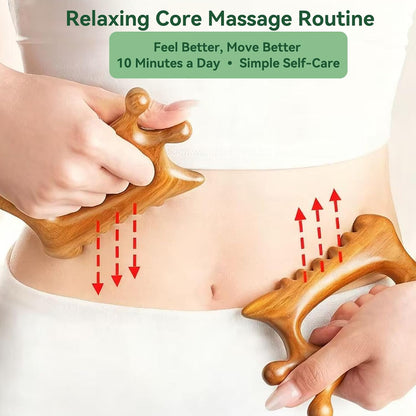 Wood Therapy Massage Tools – Wooden Manual Guasha Tool, Handheld Body & Scalp Massager, Trigger Point Scraper, Reflexology & Lymphatic Drainage Inspired Wooden Massage Tool for Face, Neck, Back & Legs