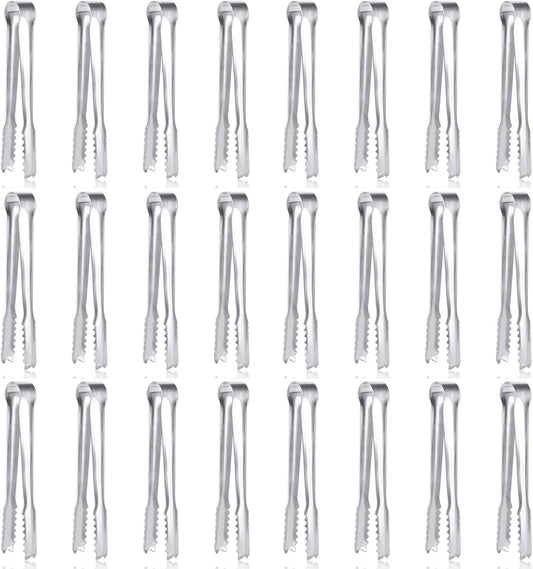 12 Pack Premium Small Serving Tongs, Dmoera Mini Stainless Steel Appetizer Tongs, 5Inch,5.2Inch(12.7cm)