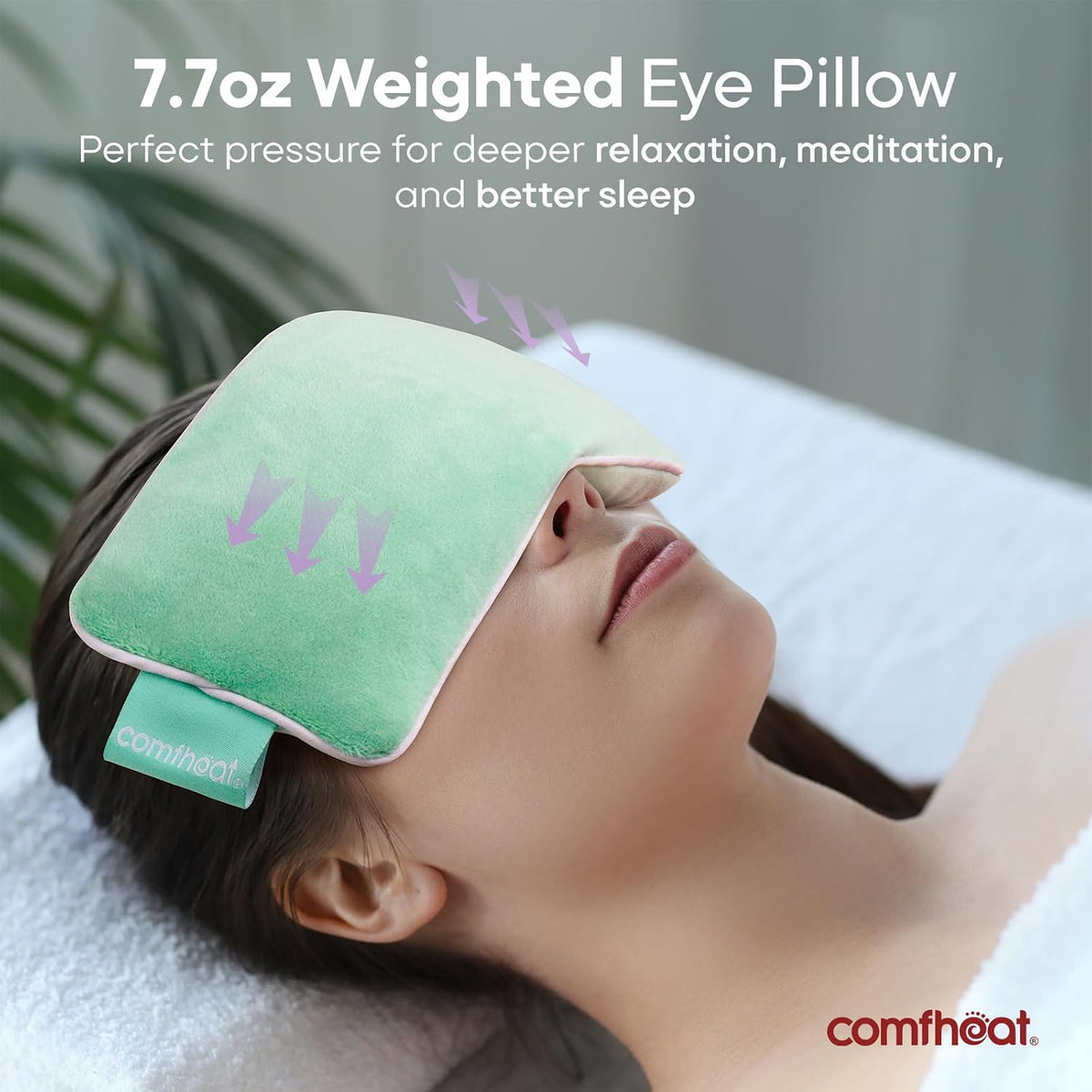 Lavender Weighted Eye Pillow for Yoga Relaxation FSA Eligible HSA