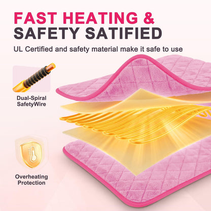 Electric Heating Pad for Back Neck & Shoulders, 35"x20" King Size, Velvet