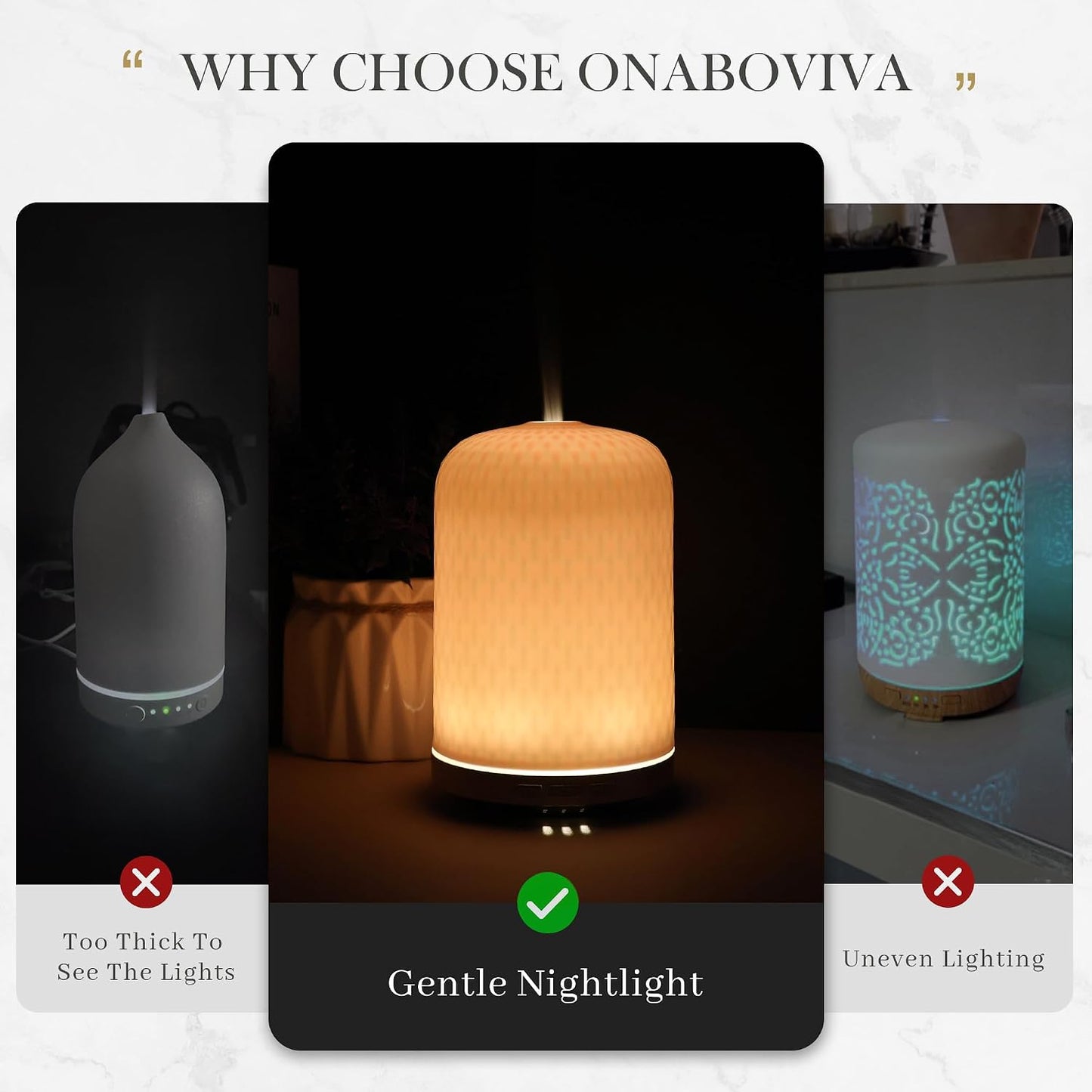 Essential Oil Diffuser - 2.4MHz Ultrasonic Glass Diffuser with Pulse/Continuous Mist & Night Light, Waterless Auto-Off, Silent Aromatherapy Diffuser for Home, Office, Yoga, Spa, Gifts & Home Decor.