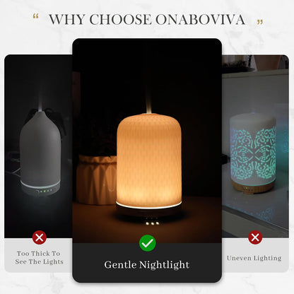 Essential Oil Diffuser - 2.4MHz Ultrasonic Glass Diffuser with Pulse/Continuous Mist & Night Light, Waterless Auto-Off, Silent Aromatherapy Diffuser for Home, Office, Yoga, Spa, Gifts & Home Decor.