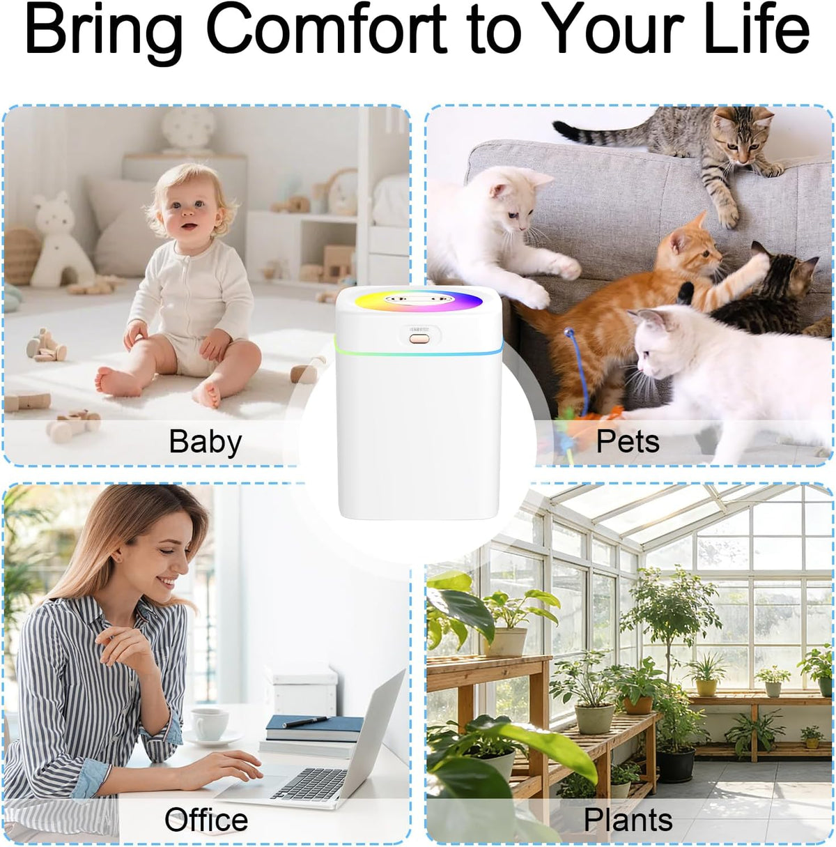 Humidifiers for Bedroom, 2.0L Cool Mist Humidifier for Plants & Home