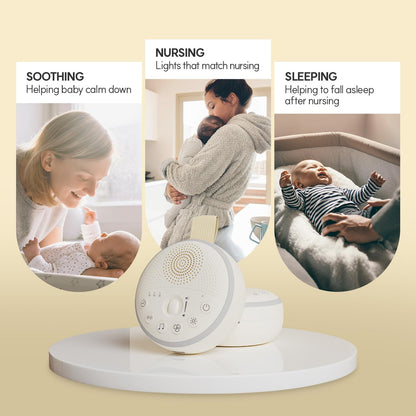 HuBDIC HubiCare White Noise Machine, Portable Sound Machine with 21 Soothing Sleep Sounds, Long-Lasting Battery, Gentle LED Mood Light, Travel-Friendly Sleep Aid for Newborns, Children