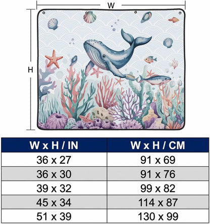 Magnetic Fireplace Cover Turtle Coral Starfish Fireplace Screen Decorative Shell Ocean Marine Life Insulation Fireplace Blocker Save Energy Fireplace Draft Stopper Covers for Living Room 39x32 Inch