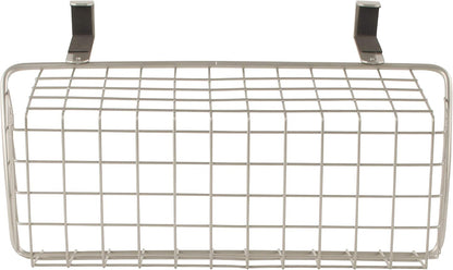 Spectrum Hanging Baskets for Organizing (Large, Satin Nickel) - Grid Over the Cabinet Wire Basket for Kitchen or Bathroom - Door Hanging Storage Organizer for Cleaning Supplies, Washcloths, & Towels