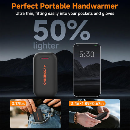 Hand Warmers Rechargeable, Electric Hand Warmer Reusable, Slim Pocket Heater Handwarmers,Gifts for Men, Women Christmas Outdoor/Indoor/Golf/Camping/Hunting Essentials(2 Packs)