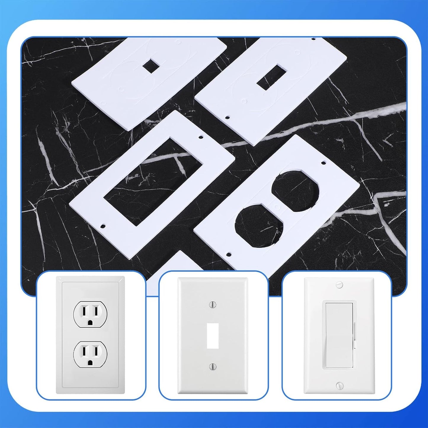 15 PCS Outlet Insulation Pads Foam Outlet Gaskets Electrical Outlet-Insulation and Draft Sealers Electrical Outlet-Insulators EVA Foam Gasket for Light Switch Wall Socket (2.36 X 4.1 Inch)
