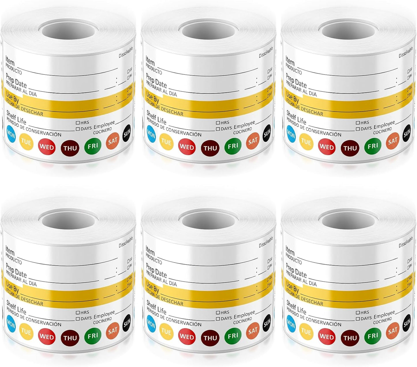 1500pcs Dissolvable Label 2x3in Food Rotation Stickers | 2×3" / 5×7.6cm, easy-to-read format Strong adhesive, sticks to plastic, glass & metal Perfect for restaurants, cafés, kitchen