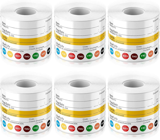 1500pcs Dissolvable Label 2x3in Food Rotation Stickers | 2×3" / 5×7.6cm, easy-to-read format Strong adhesive, sticks to plastic, glass & metal Perfect for restaurants, cafés, kitchen