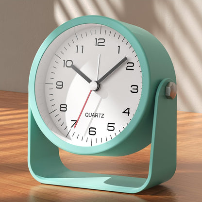 AYRELY® 3.5" Small Analog Travel Alarm Clock, Battery Operated Desk Clock | Cute Table Clock with Light, Adjustable Angle, Bedside, Bedrooms, Kids' Rooms and Living Room Decor (Orange)