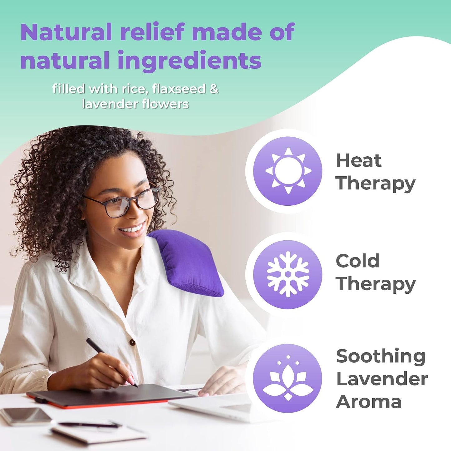 My Heating Pad Microwave Heating Pad - Moist Microwavable Heating Pads for Joints and Muscles Relief - Microwave Hot Pack Heat Pad for Cramps - Chilled or Heated Pad Therapy - Purple Unscented