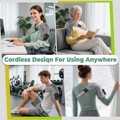 Shoulder Heating Pad with Massage, FSA Eligible Items List, Shoulders Massager for Pain Relief, Left Right Heated Shoulder Wrap for Rotator Cuff & Shoulder Brace Support, HSA Approved Products Only