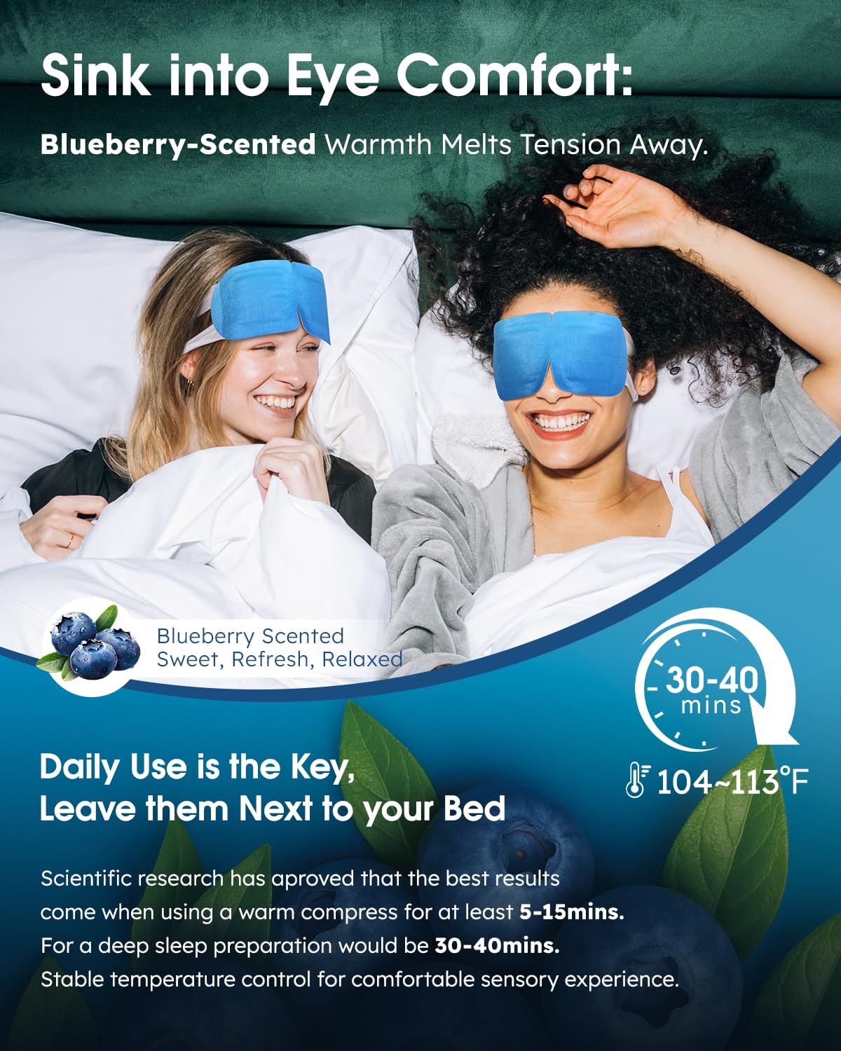 16 Packs Steam Eye Masks for Dry Eyes, Self Heating Warm Compress Unscented