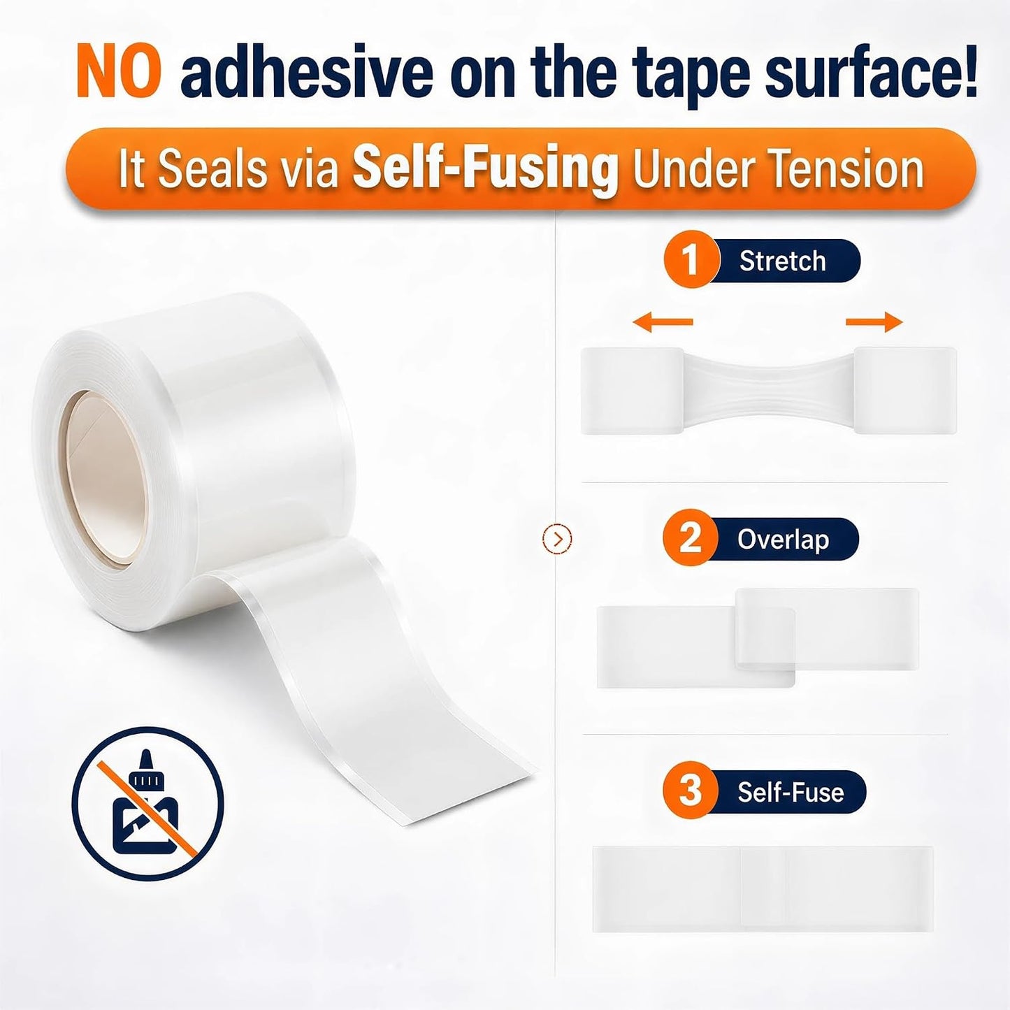 Self Fusing Silicone Tape 2 Rolls Flex Seal Tape 1 Inch x 10 Feet | Waterproof Hose Repair Tape, Silicone Rubber for Plumbing, Pipe Leak Seal, Rescue Tape, Outdoor Coax And Tool Fixation
