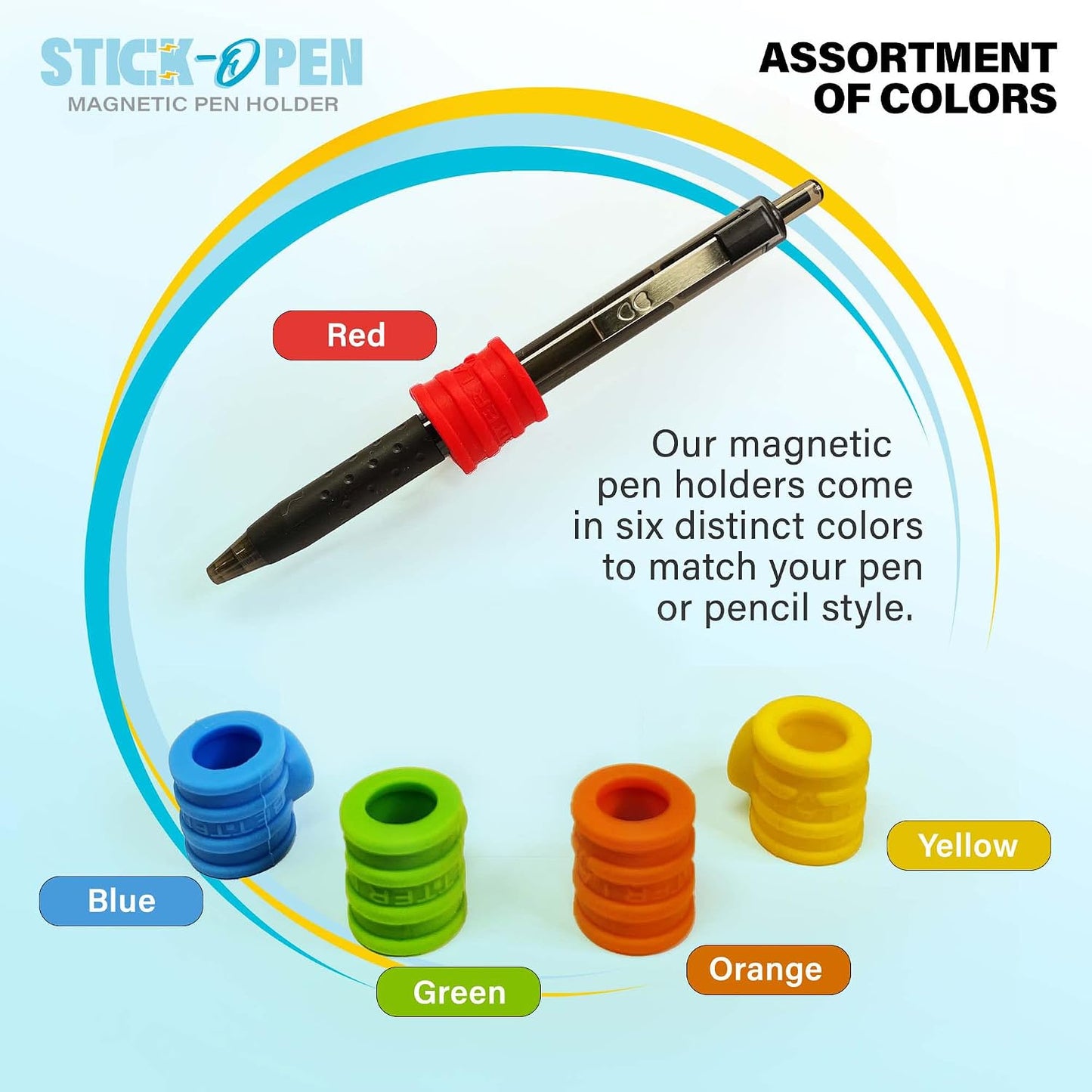 Stick-O Pen Magnetic Pen Pencil Holder - Holds Most pens, Pencils, and Thin Markers. Ideal for Fridges, Task Boards, Workshops, Classrooms, Offices, and Kitchens. (Three Pack)