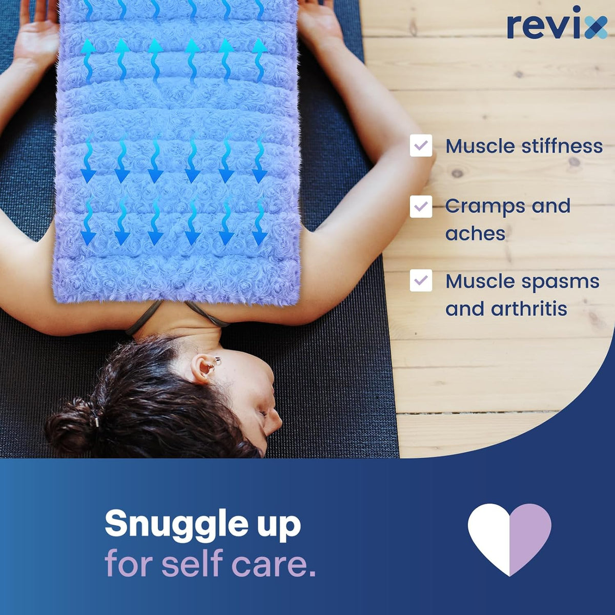 REVIX Extra Large Microwavable Heating Pad for Back, Heating Wrap, Purple