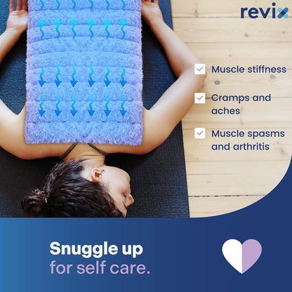 REVIX Extra Large Microwavable Heating Pad for Back, Heating Wrap, Purple