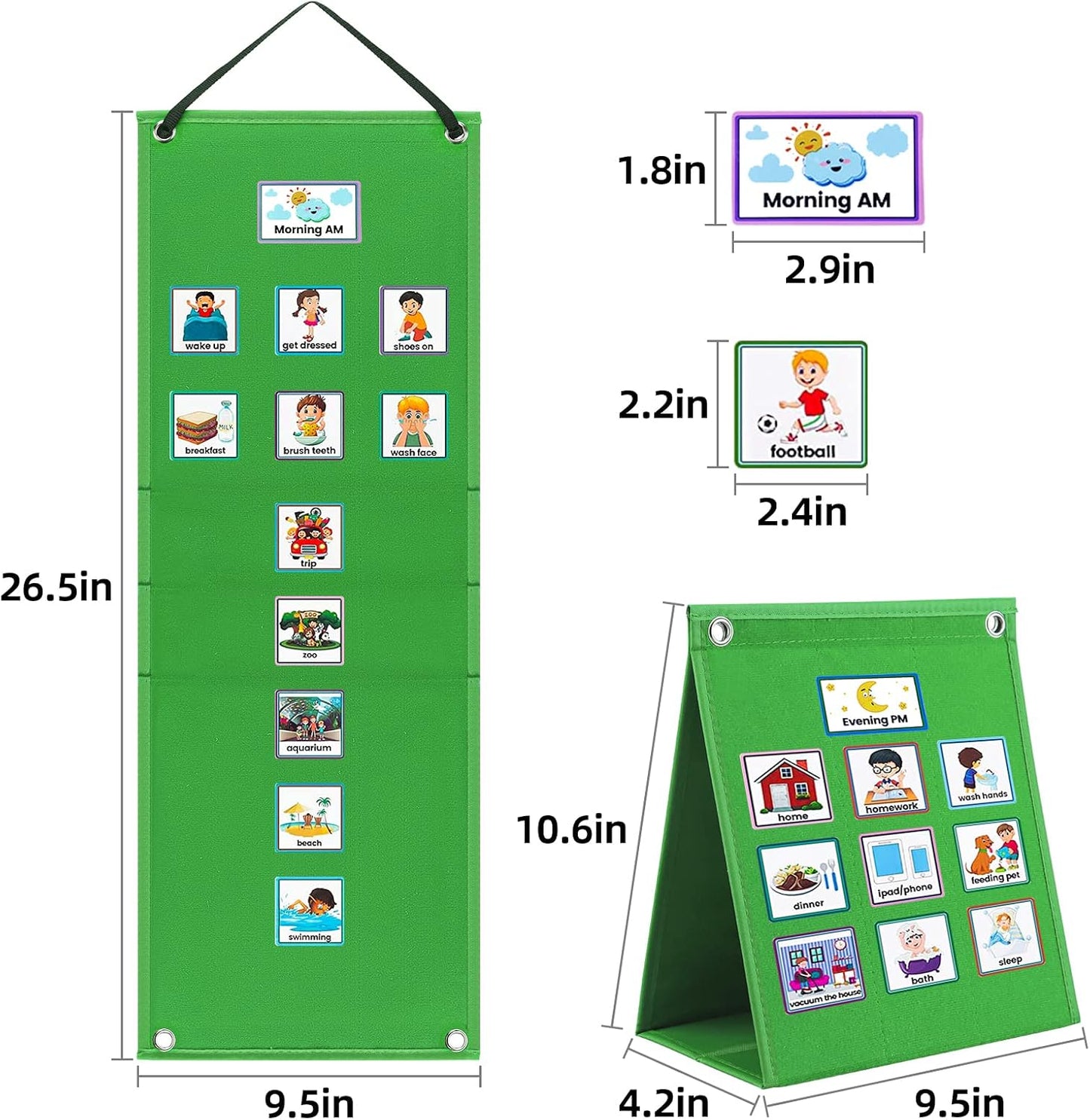 Visual Schedule for Kids with Autism Chore Chart for Toddler Planning Board Daily Routine Chart Autism Learning Materials Classroom, Home Use with 124 Cards (Blue)