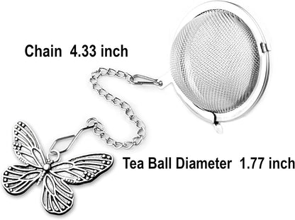 TeaSanavie 2 Pack Halloween Themed Tea Infuser - Gothic Loose Leaf Tea Steeper with Black Raven & Skull Butterfly Charm, 304 Stainless Steel, Perfect Spooky Tea Gift