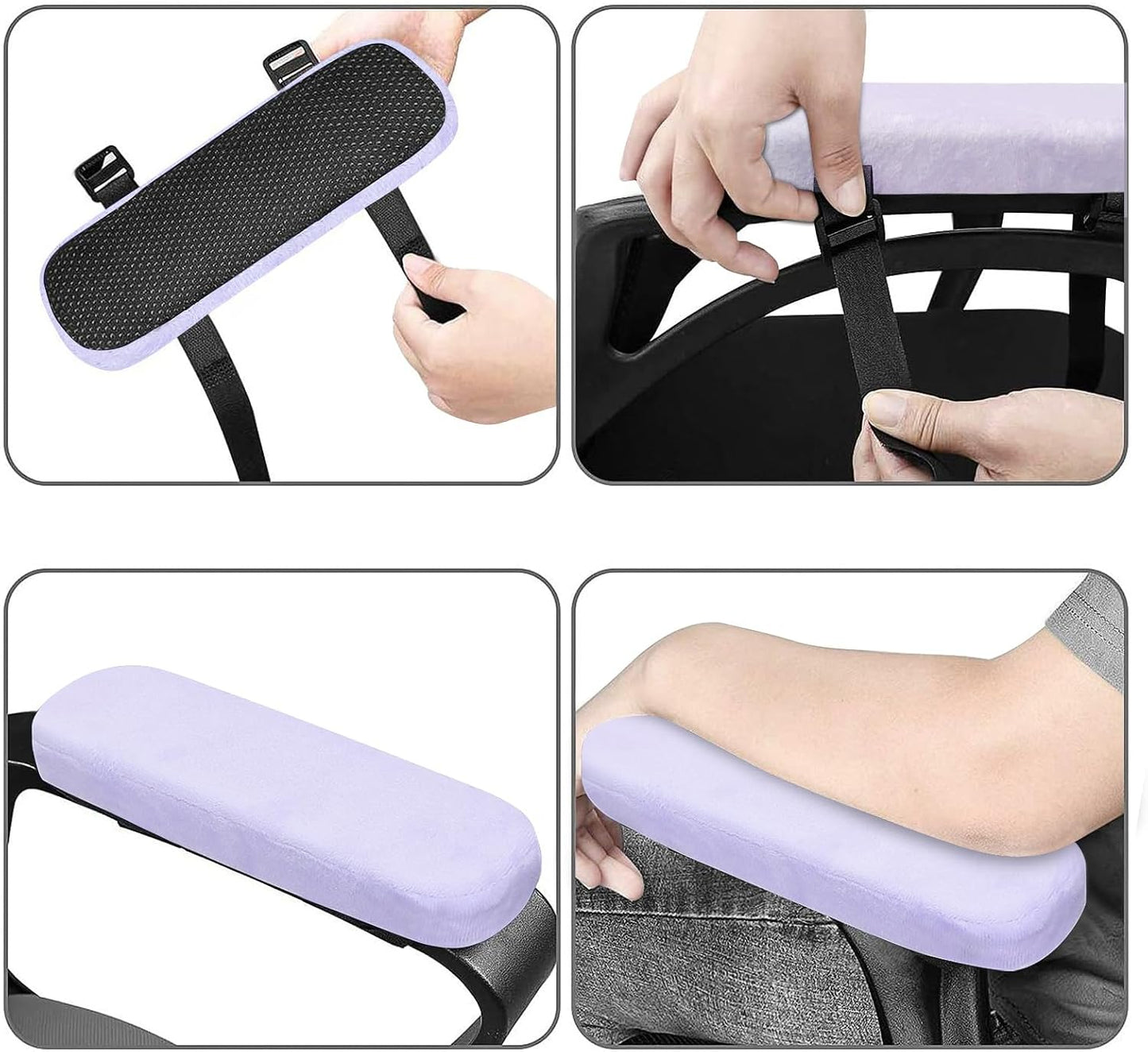 MOSISO Chair Armrest Pads, Home/Office Chair Arm Rest Covers, Black | 2 Pack Memory Foam Comfy Computer Gaming Elbow Cushion, Removable Washable Elbow, Support Forearm Pressure Relief