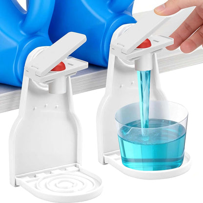 2 Pack DelloidMaz Laundry Detergent Dispenser Cup Holder, Drip Catcher Tray, Nozzle Botton Upgraded, Labor-Saving Switch, No More Mess or Leaks