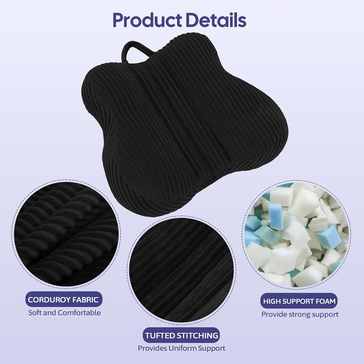 Lumbar Support Pillow for Couch, Back Support Pillow for Chair