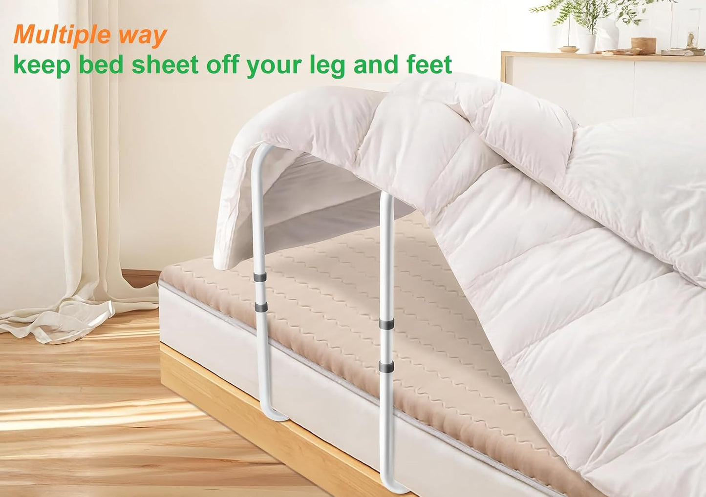 Blanket Lifter for Feet of Bed; Bed Cradle for Foot for Arthritis and Sensitive Ankle Toes; Leg Knee Surgery Recovery; Leg Foot Elevation Aids After Surgery; Leg Lifter Strap Included
