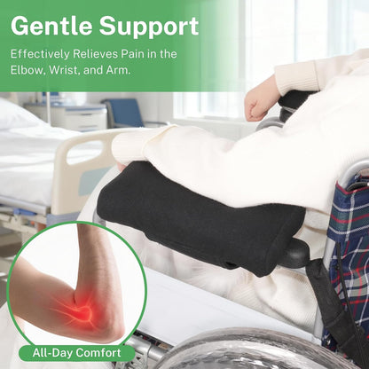 Wheelchair Armrest Pad, Mobility Scooter Elbow Pillow Tray Soft Cushion, Ergonomic Forearm Support Pillow, Arm Rest Covers for Office Chairs, Wheelchair, Comfy Gaming Chair, Grey