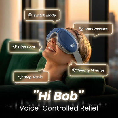BOB AND BRAD Eye Massager with Heat FSA Eligible HSA, Birthday Gifts for Women Men Mom, Heated Eye Mask for Migraines with Music, Smart Migraine Massager for Dry Eyes Relief & Improve Sleep